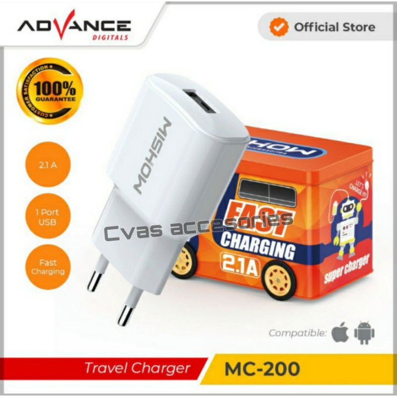 MISHOW Power Cube Charger Listrik MC-200 Supercharger All Smartphone (White)