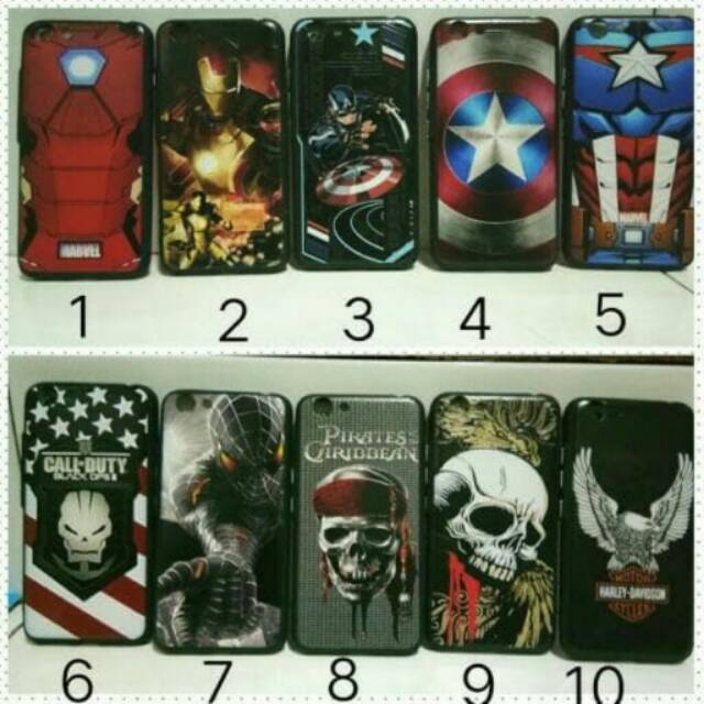 Case Fuze Hitam Karakter For Vivo Y53 2017/ Softcase Hardcase Vivo Y53 2017