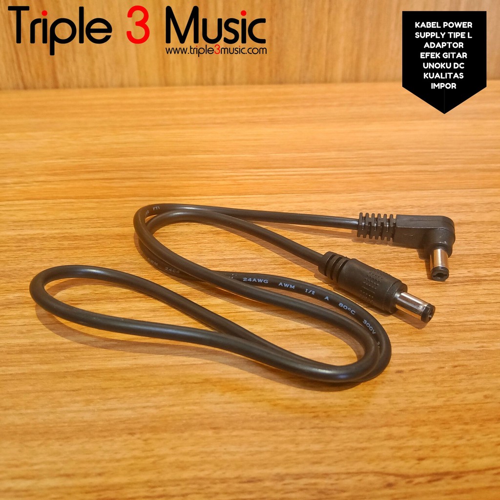 Kabel Power Supply Tipe L Adaptor Efek Gitar Unoku DC Kualitas Impor