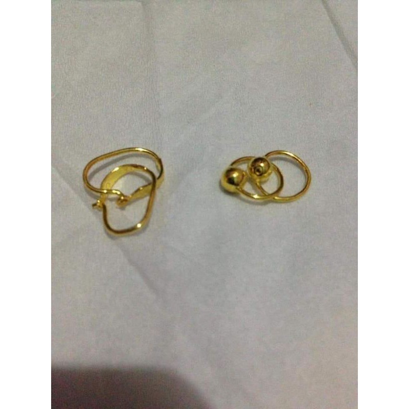 anting emas ular dan anting emas bulat pentul