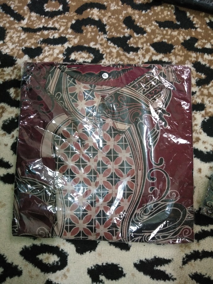 Batik Kalongan Hrb026 Kenongo Kemeja Hem Pendek Padi Pekalongan 58
