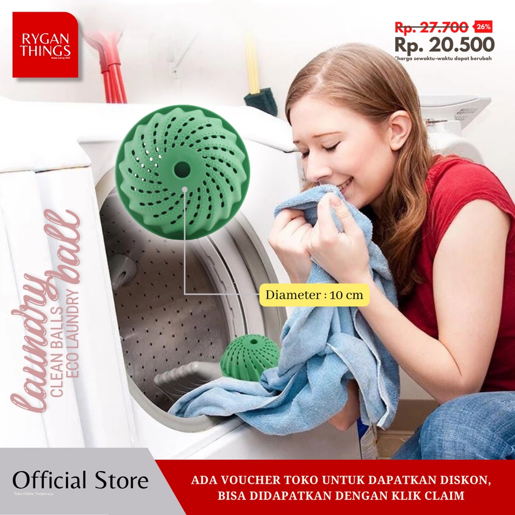 Laundry Ball / Alat Pengering Pakaian / Bola Cuci Pengering / Clean Ballz Eco Laundry Ball
