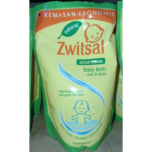 sabun & shampoo zwitsal baby bath hair & body 450ml.