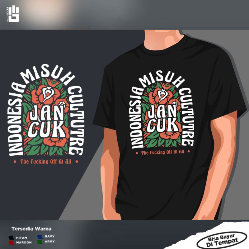 Kaos Santri Kata Keren Simple Jancuk Indonesia Misuh Culture - Baju Distro NU Jancukers Distro