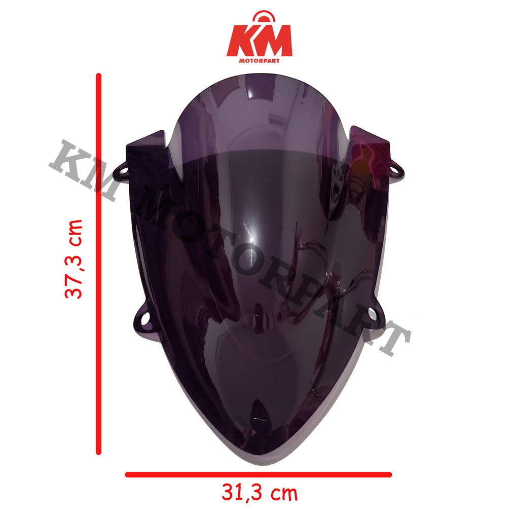 Kaca Visor Ninja 250 Karbu Jenong Hitam dan Bening Tebal 3 mm Bahan Kaca Mika Akrilik