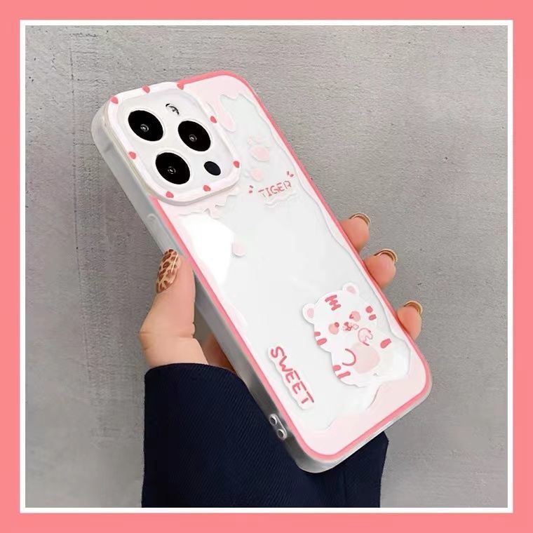 Soft Case Bahan TPU Motif Harimau Untuk Iphone 13 12 Mini 11 Pro X XR XS Max SE 2020 6 6S 7 8 Plus