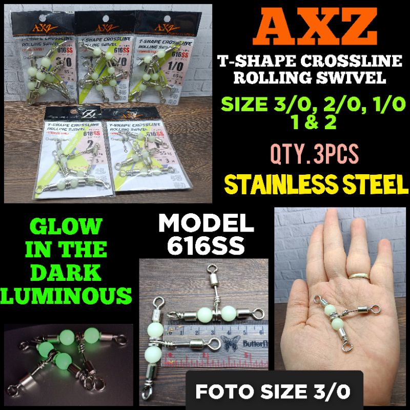 AXZ T SHAPE CROSSLINE ROLLING SWIVEL STAINLESS STEEL KILI HURUF T KILI STAINLESS KILI RANGGUNG RANGG