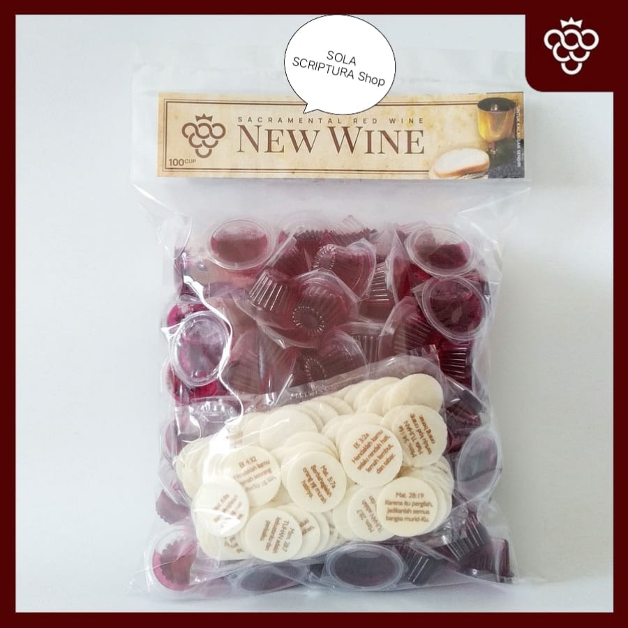 

Minuman Perjamuan Gereja Isi 100+Hosti Ayat New Wine