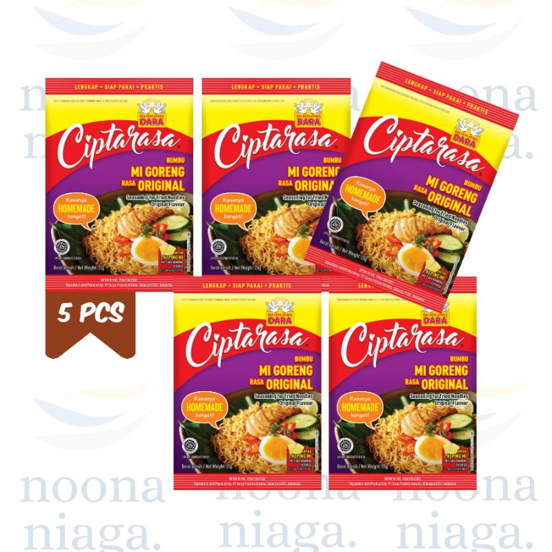 

Ciptarasa Mi Goreng Original 5 pcs | Bumbu Masak Mie Instan Bihun Goreng Siap Saji | Bumbu Praktis