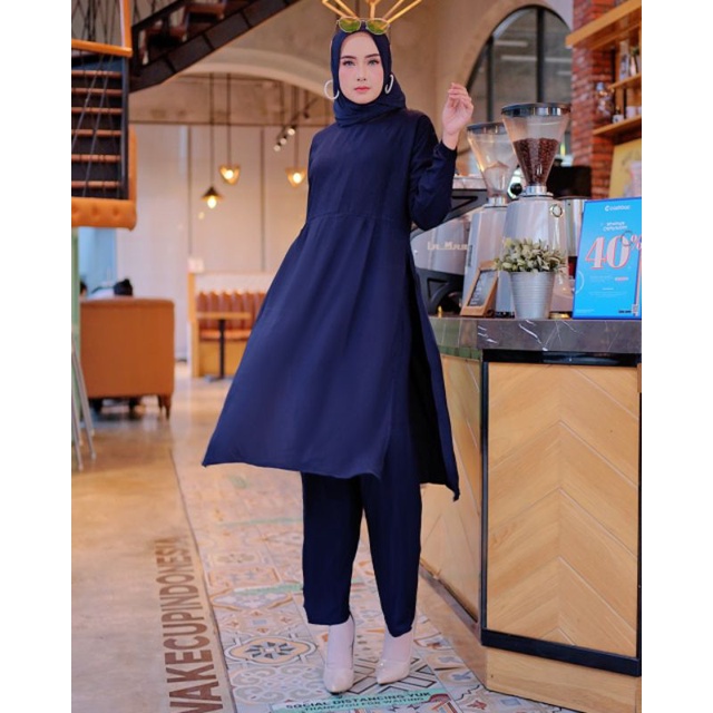 STELAN WANITA - setelan wanita - fashion muslim- baju wanita - tunik - atasan wanita - SOKA SET