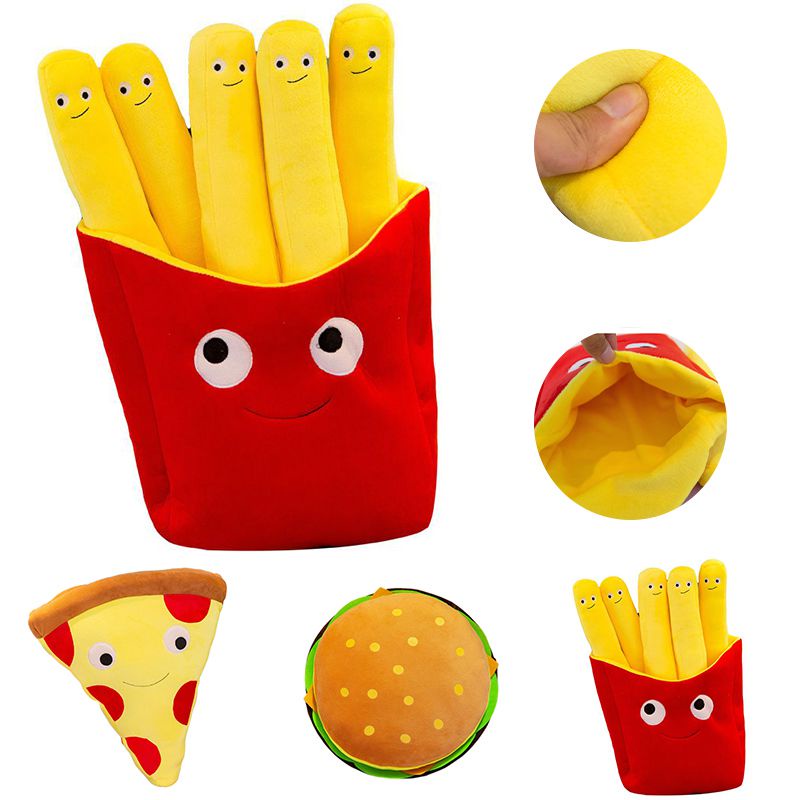 Plush Lucu Kartun French Fries Lembut Mainan Cuddly Pizza Bantal Cushion Hadiah Anak