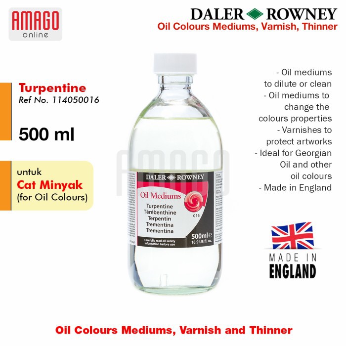DALER-ROWNEY - TURPENTINE 500 ml - 114050016