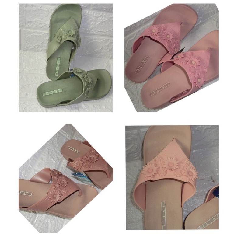 Sendal Jepit Karet Wanita Motif Bunga Bunga Yitai 618