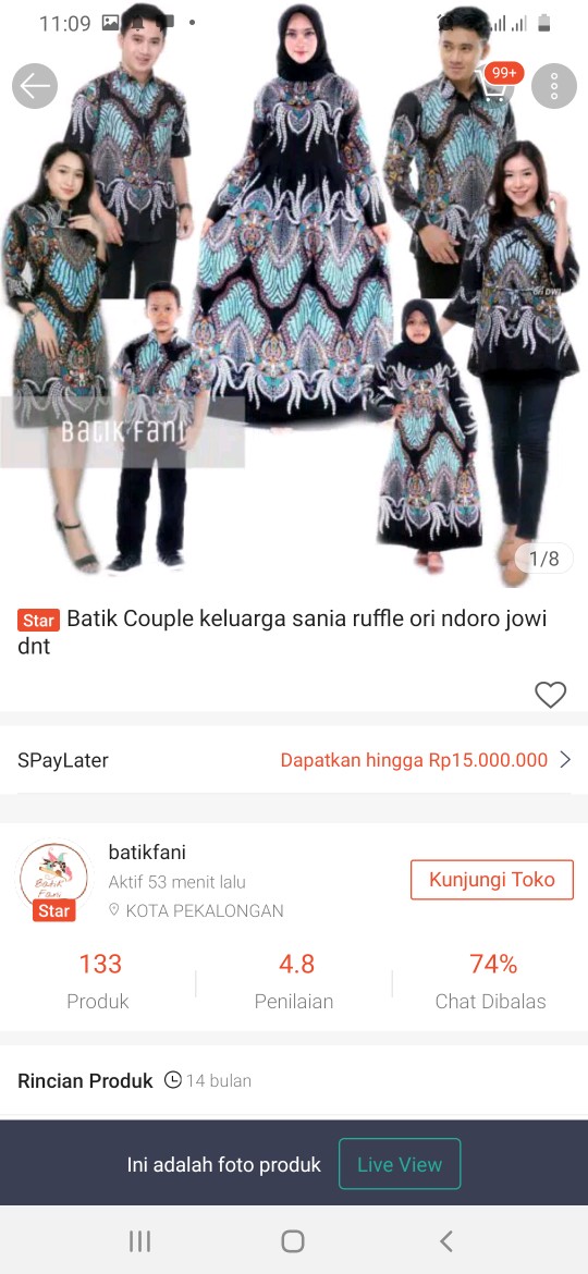 Maura Couple - Sania Ruffle Batik Couple Ori Ndoro Jowi Dnt Garansi Termurah Shopee Madu - Bs065