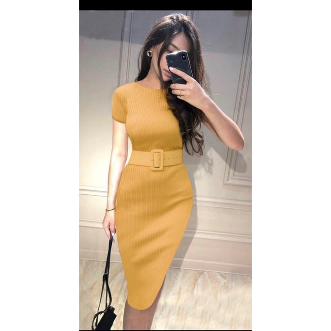 A03 Dress Nicole Rajut Bahan rajut goodquality free Belt