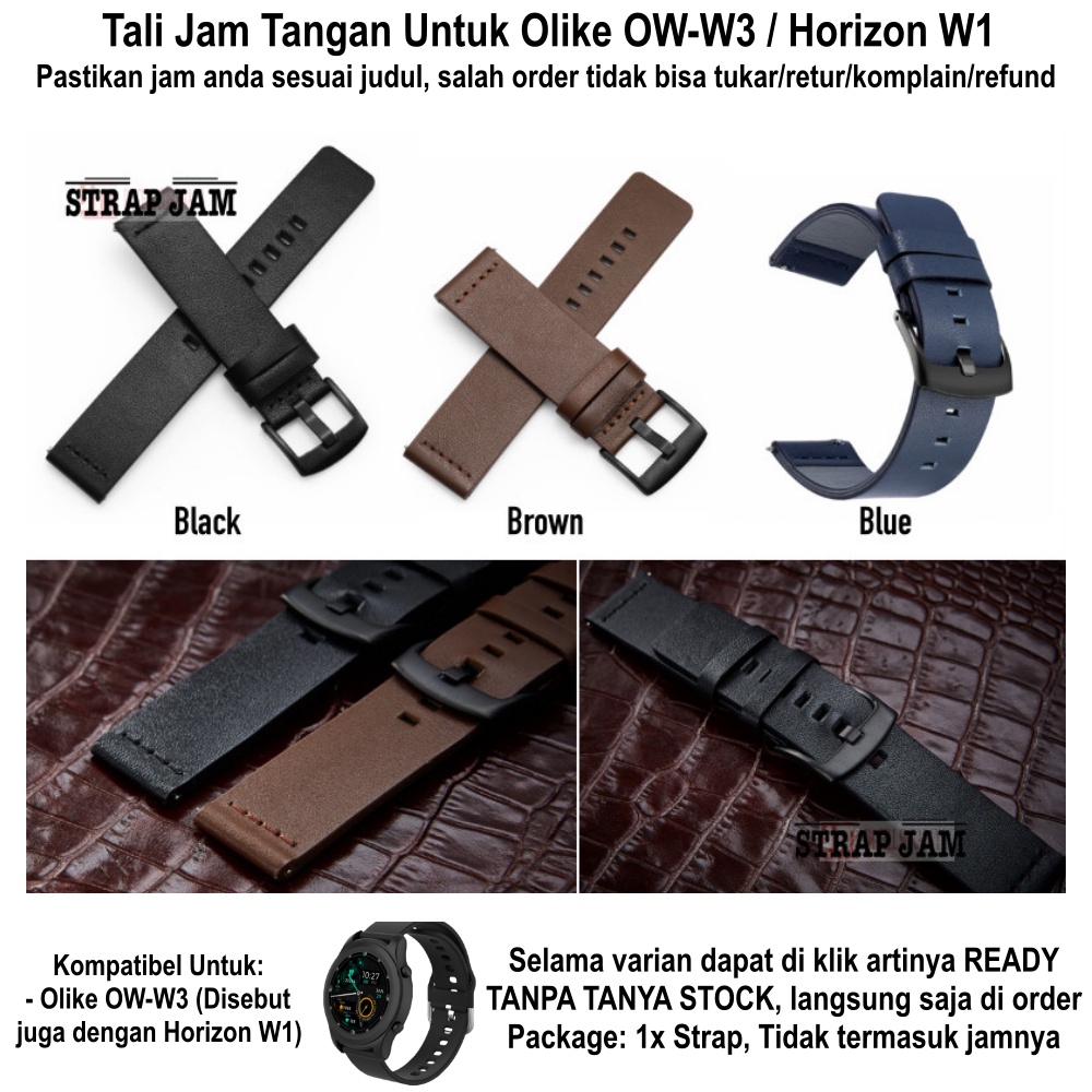 Modern Tali Jam Olike OW-W3 Horizon W1 - Strap 20mm Leather Kulit Simple Modis