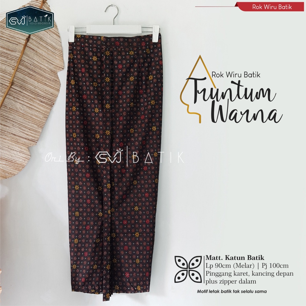 ROK WIRU SPAN JARIK MOTIF BATIK SOLO SIDOMUKTI CHAKRAPANI, TRUNTUM PARANGHQ ORI BRAND SVJ BATIK SOLO-WIRU TRUNTUM WRN