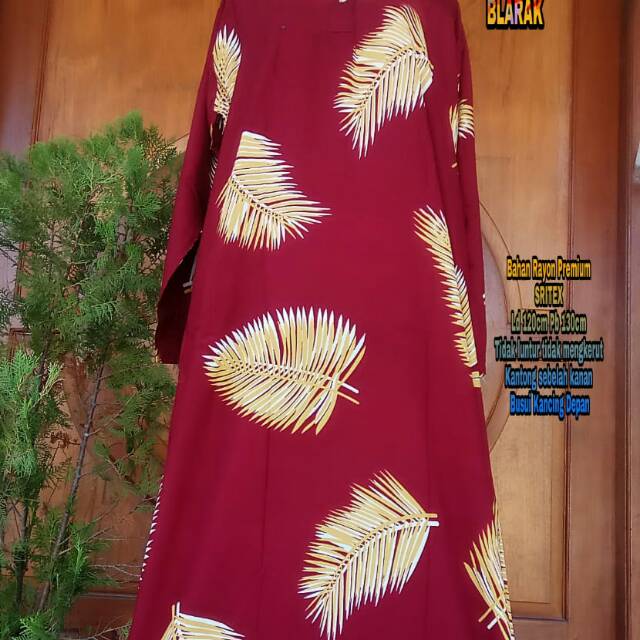 Daster longdress daun blarak . Bahan sa cod .bahan nyaman dari katun