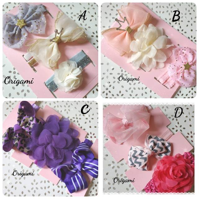 [ORGM] Bandana bayi bando bayi set 3 pc Chic Baby