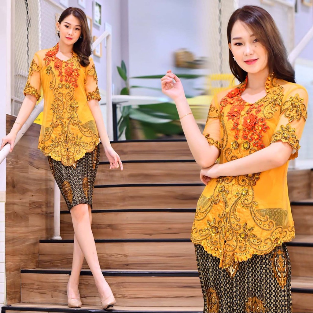 Setelan Kebaya Payet Bordir Melati Black dan Lainnya