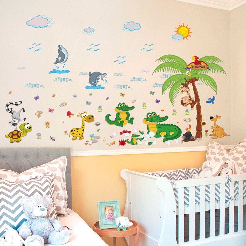 Reliza Wall Sticker Animal Park Zoo Hewan Anak LDR0873