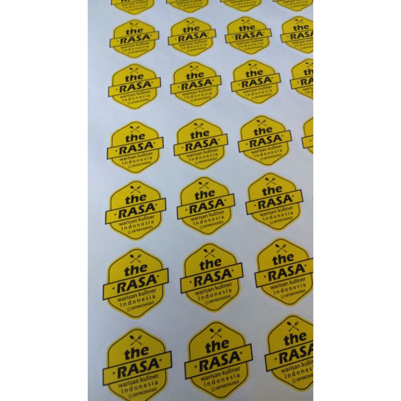

cetak stiker label bahan transparant
