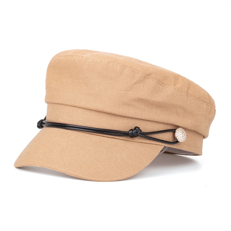 Topi Wanita Korea Fashion Oktagonal Wol Police-No 3 Coklat