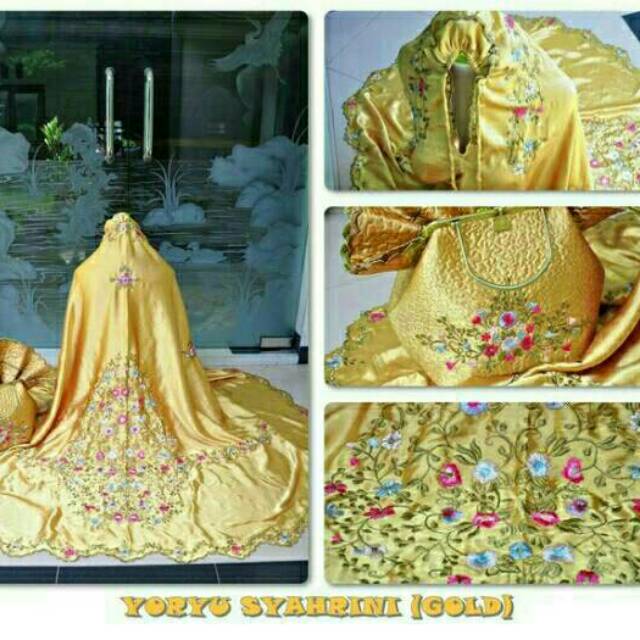 MUKENA YORYU SYAHRINI/ MUKENA SATIN YORYU/ MUKENA BORDIR SYAHRINI MEWAH TERMURAH