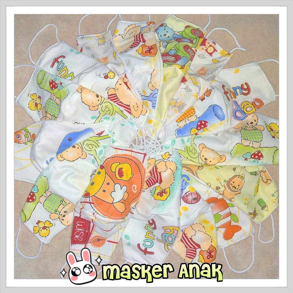 Masker Anak 2 Lapis Lembut Bernafas Lega Bisa dicuci