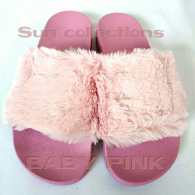 Sandal Selop Karet/Jelly/Rubber Full Colour Bulu import