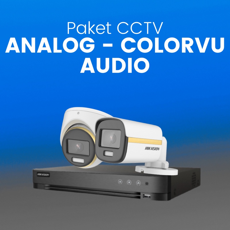 PAKET CCTV 16 CAMERA 2MP COLORVU AUDIO HIKVISION - CCTV DVR ONLY