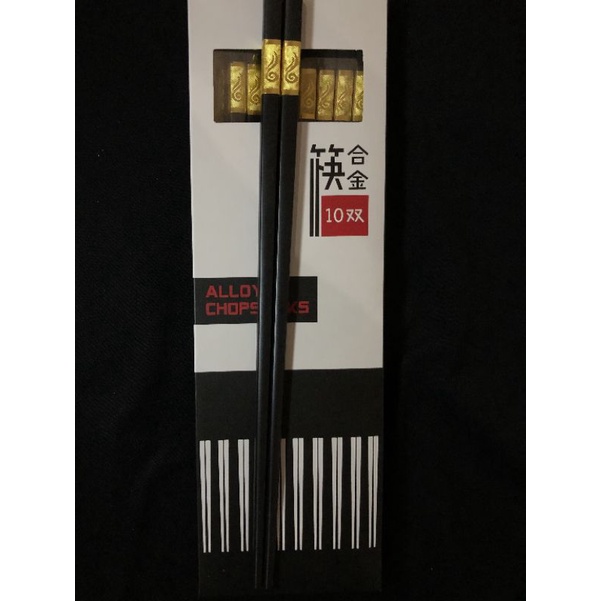 Sumpit Import Alloy Chopsticks Fiberglass Mewah Hias Gold