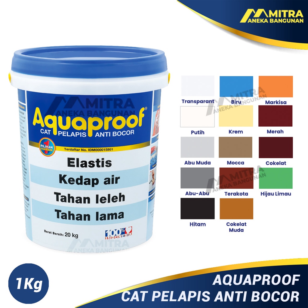 Jual Aquaproof 1kg Cat Pelapis Anti Bocor Cat Eksterior Cat Tembok Luar Cat Waterproof 8098