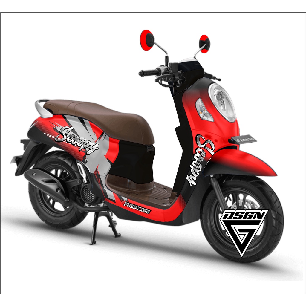 Decal scoopy full body Full Blok Decal Scopy Dekal New Fi 2021 PRESTIGE decal plus merah