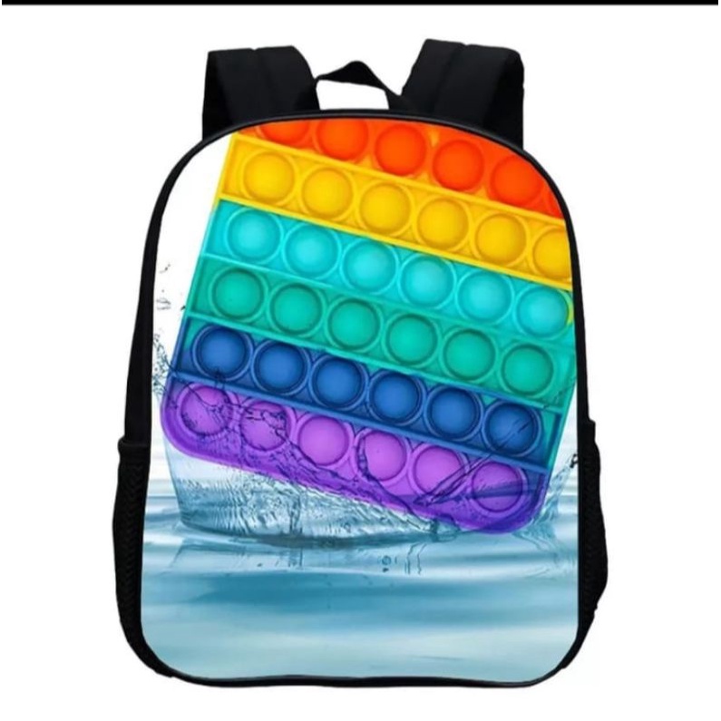 Dunia Tas Murah Tas Ransel Anak Sekolah Karakter POP IT  Terbaruh Anak Perempuan Laki laki Paud TK SD/gambar printing lucu-5