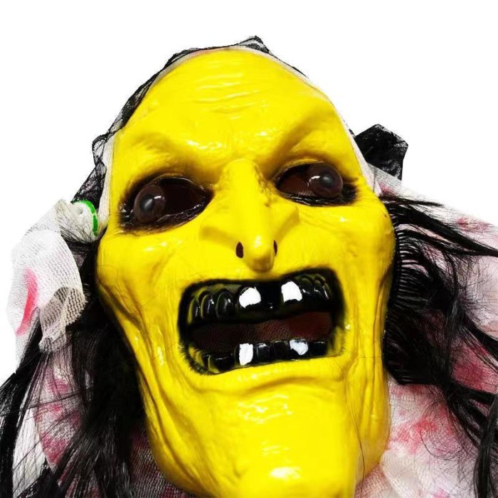 Topeng Kuning Halowen Hantu Seram Halloween Mask Setan Kostum Witch