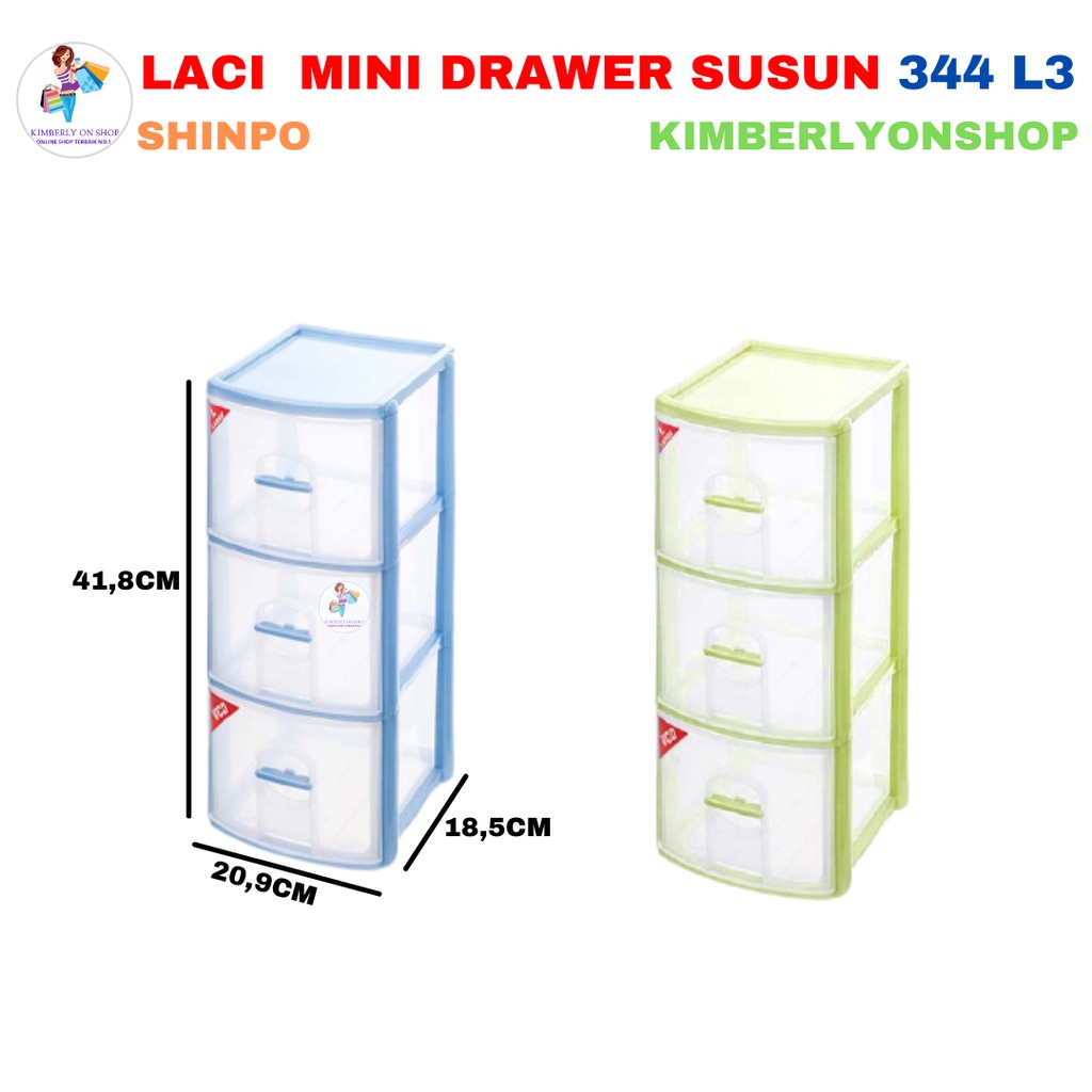 Storage Box / Laci Plastik Fit Mini Drawer Susun 3 344 L3 - Shinpo