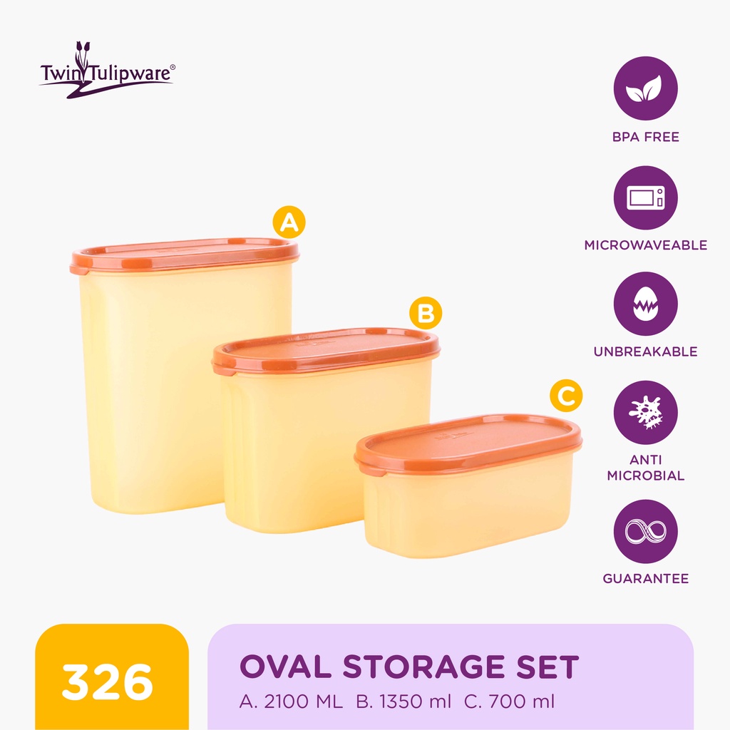 Twin Tulipware Oval Storage Set
