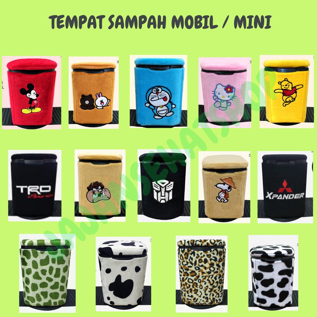 Tempat Sampah Mobil Mini Bermotif Bordir 3D