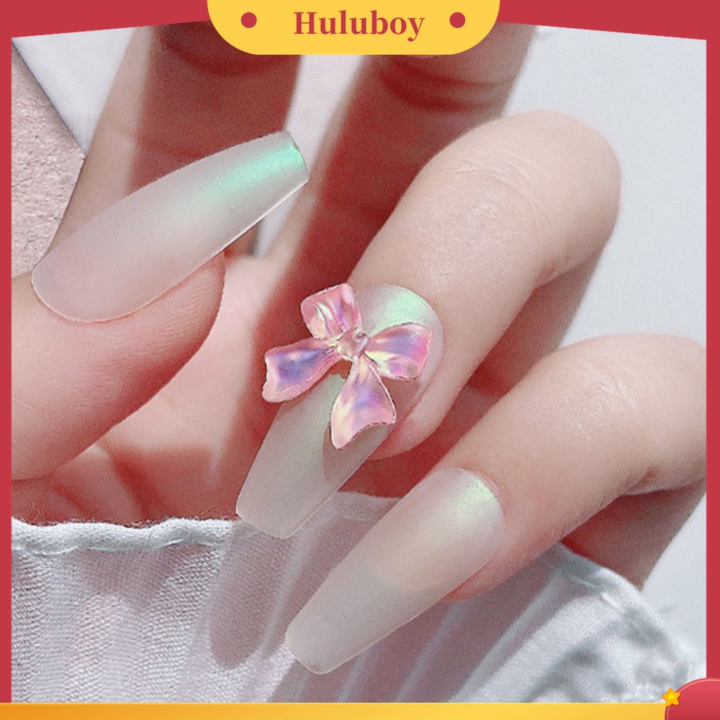 Huluboy Huluboy♡ 10pcs / Set Ornamen Pita Es Penetrasi Efek Aurora 3D Glitter Untuk Dekorasi Manicure Wanita