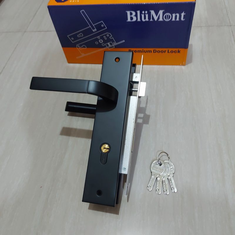 Jual kunci pintu rumah premium minimalis tipe black series, stainless