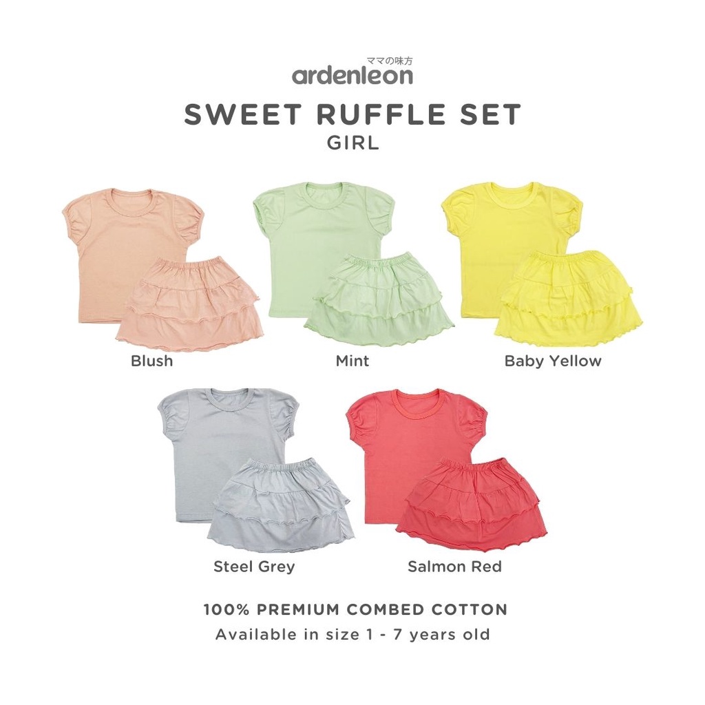Ardenleon Sweet Ruffle Set / setelan pendek Cewek