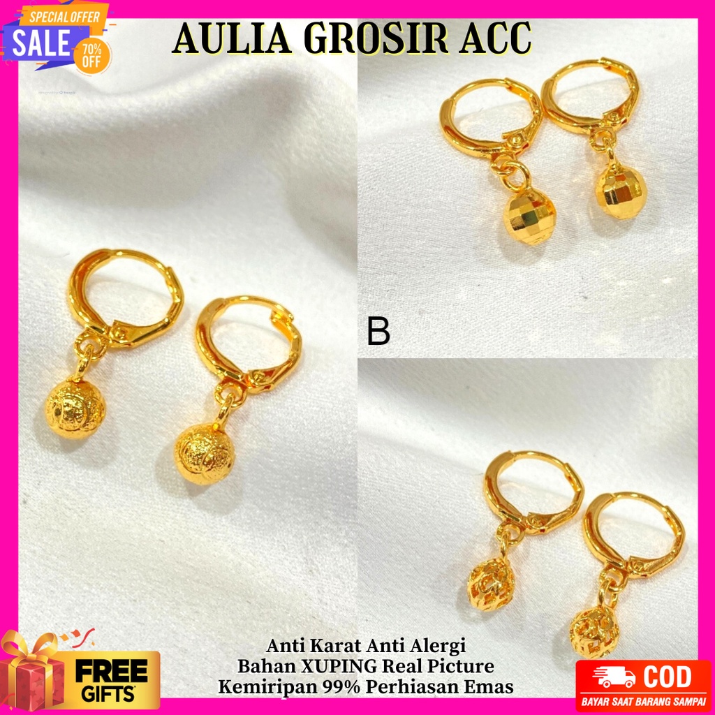 Anting Wanita Tusuk Anting Titanium Anting Bulat Anting Xuping Anting Panjang Aksesoris Anting Bola 