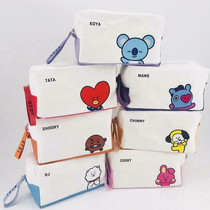 

Best Seller // Kpop Bts Cartoon Pencil Pen Box Bag Makeup Bag Leather Coin Bag