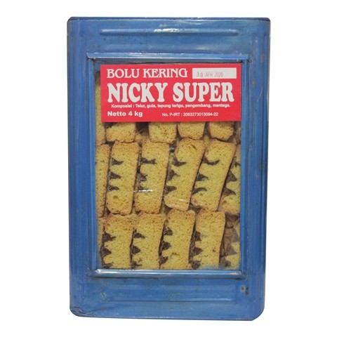 

Bolu Cokelat E bolu kering kemasan kaleng 4kg TRIWANDI SNACK oleh oleh bandung