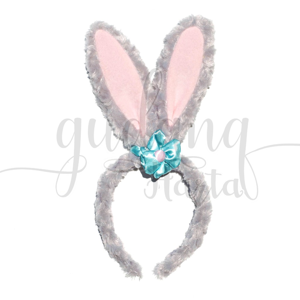 Bando Telinga Kelinci Abu Bando Rabbit Ears Lucu Bandana Gemez Bandana Headband GH 201973