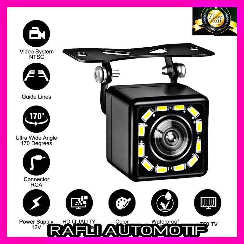 Kamera Mundur Mobil Kamera Parkir Monitor 12LED Terang Dan Jernih Universal Car Rearview