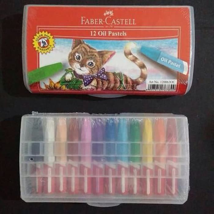 

bib Crayon / Krayon Oil Pastel - Faber Castell 12 Warna Box Transparan MURAH