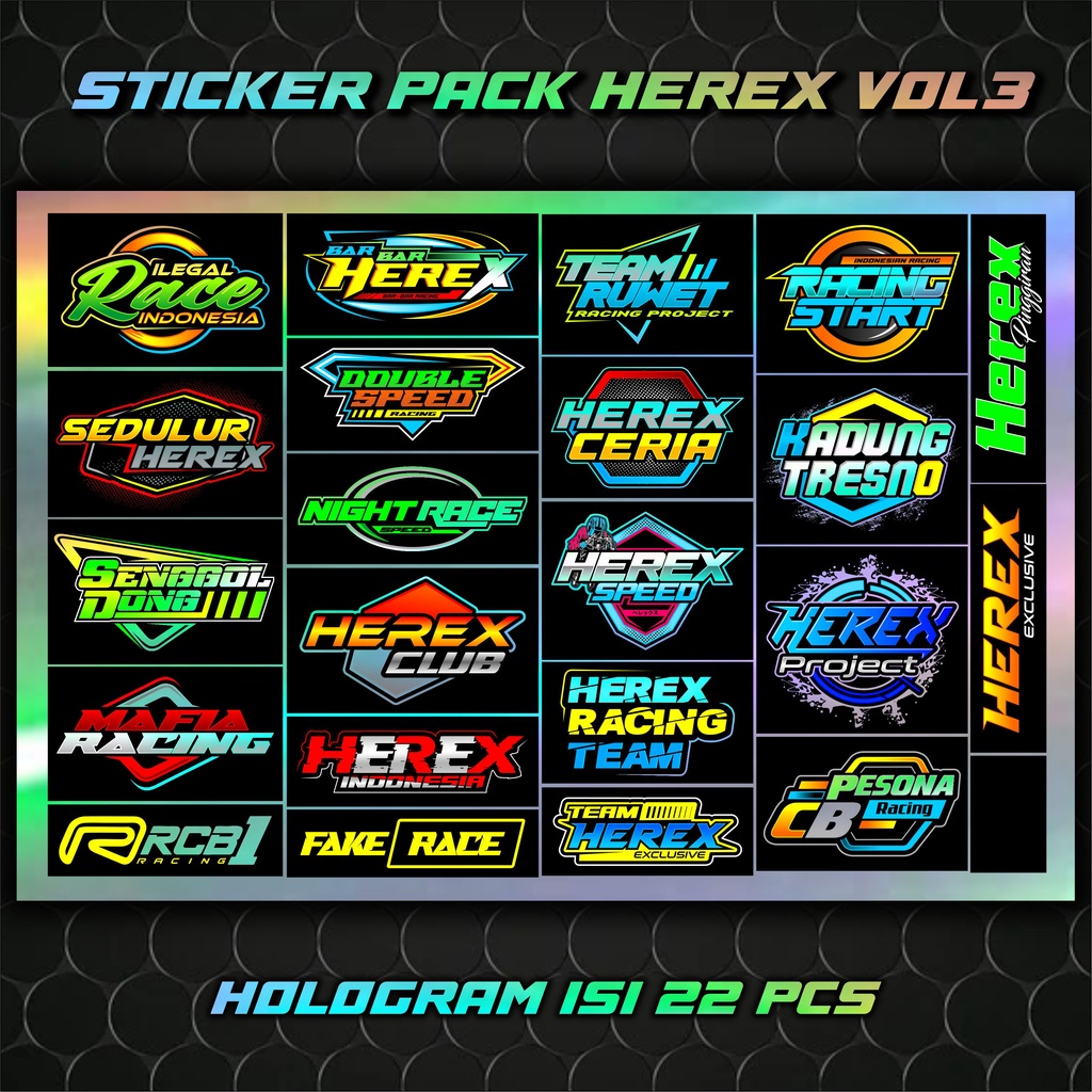 Sticker Pack Racing Sticker HEREX Stiker Motor