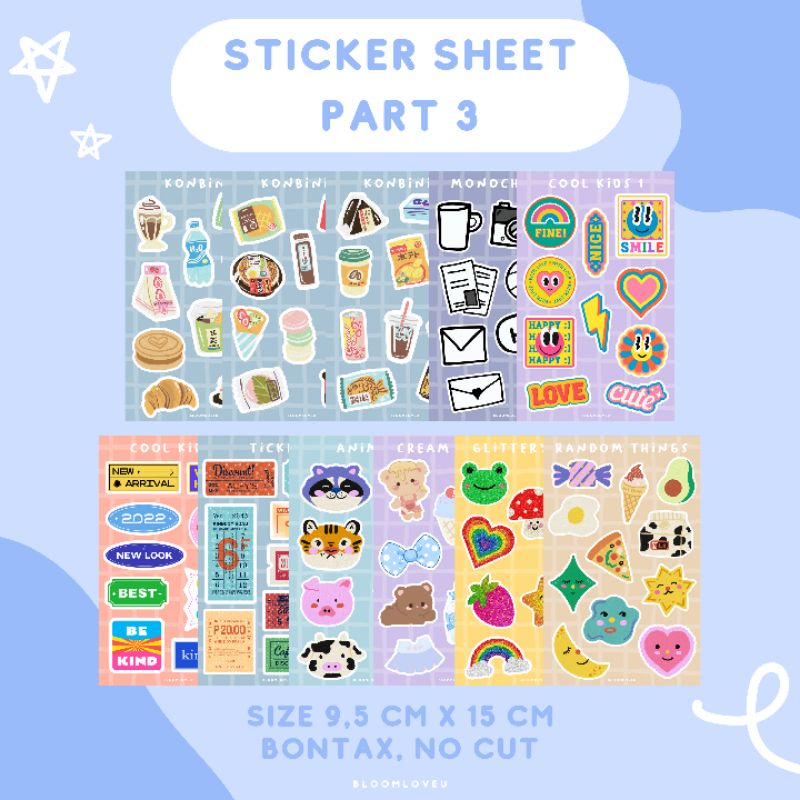 

STICKER SHEET AESTHETIC STIKER JOURNAL BUJO DECO PLANNER POLCO DECO TUMBLR